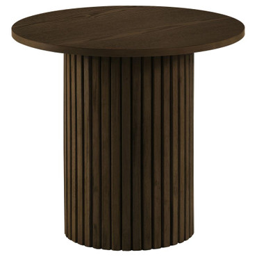 Hamlyn Round Fluted Occasional Side End Table Walnut / CS-706517