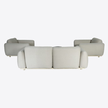 Palma - Outdoor Grey Olefin Fabric Sofa Set / VGEF-LANCASTER-SET-STONE