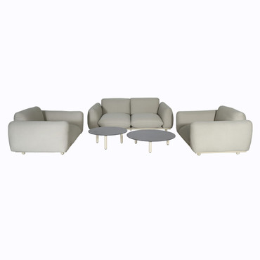 Palma - Outdoor Grey Olefin Fabric Sofa Set / VGEF-LANCASTER-SET-STONE
