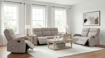 Hamilton 3-piece Chenille Manual Reclining Sofa Set Sand / CS-603371-S3