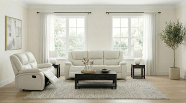 Camila 2-piece Upholstered Reclining Sofa Set White / CS-610247-S2