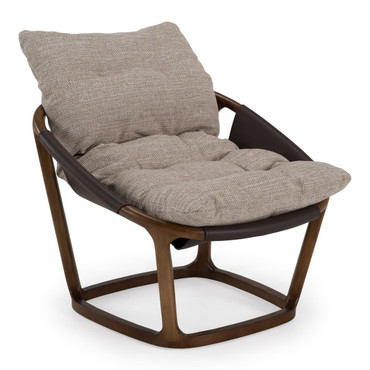 Newman - Modern Beige Fabric + Dark Brown Faux Leather + Ash Accent Chair / VGBY-BY2143-BGEBRN