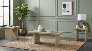 Decker 3-piece Coffee and End Table Set Natural Oak / CS-706468-S3