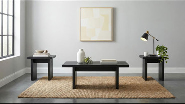 Decker 3-piece Coffee and End Table Set Black / CS-706478-S3