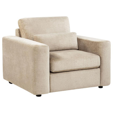 Amador Chenille Upholstered Track Arm Accent Chair Camel / CS-511233