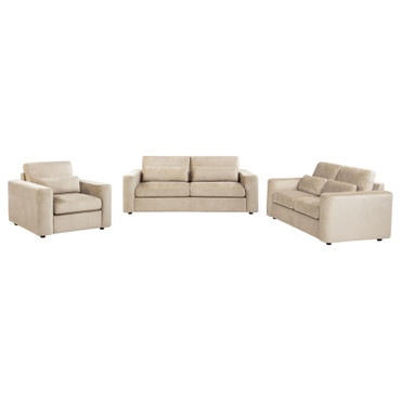 Amador 3-piece Chenille Upholstered Track Arm Sofa Set Camel / CS-511231-S3