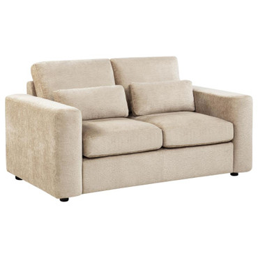 Amador Chenille Upholstered Track Arm Loveseat Camel / CS-511232
