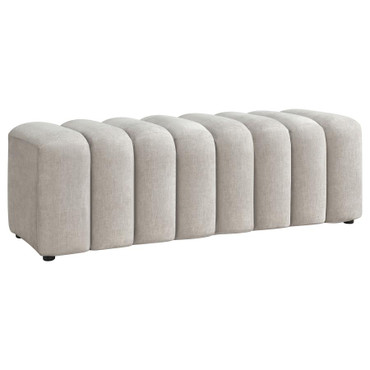 Summer Chenille Upholstered Channel Accent Bench Beige / CS-910411