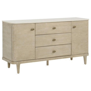 Lucaire 2-door 3-drawer Cultured Marble Top Sideboard Sandstone / CS-105965