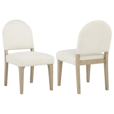 Lucaire Curved High Back Upholstered Dining Chair Cream (Set of 2) / CS-105966