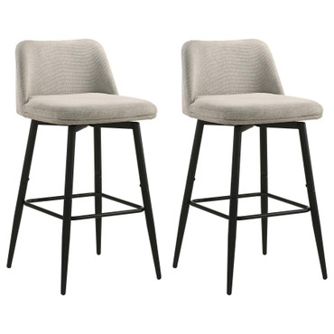 Mellor Fabric Upholstered Swivel Bar Chair Slate Brown (Set of 2) / CS-182635STN