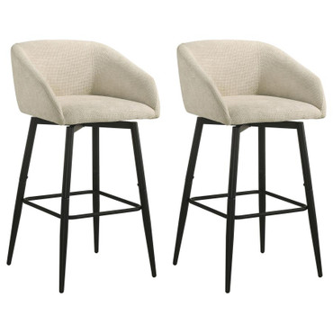 Rainer Fabric Upholstered Swivel Bar Chair Cream (Set of 2) / CS-182865CRM