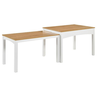 Sykes 47-inch 2-piece Nesting Dining Table Natural and White / CS-190271WHT