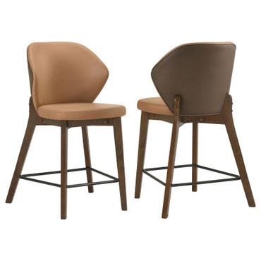 Randolph Upholstered Counter Height Chair Butterscotch and Brown (Set of 2) / CS-192529
