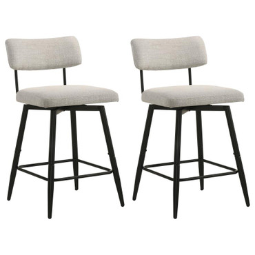 Levine Fabric Upholstered Swivel Counter Chair Cream (Set of 2) / CS-193189CRM