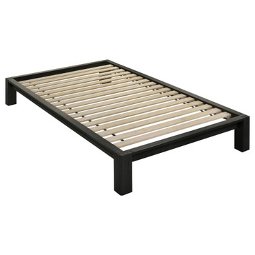 Gislen Twin Easy Assembly Wood Platform Bed Black / CS-316028BLKT