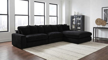 Blaine Upholstered Reversible Chaise Sectional Sofa Black / CS-509889-SET