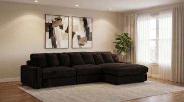 Blaine Upholstered Reversible Chaise Sectional Sofa Chocolate  / CS-509879-SET