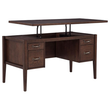 Graham 54-inch 4-drawer Double Pedestal Lift Top Computer Desk Chocolate / CS-800867