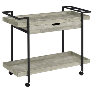 Ventura 1-drawer Engineered Wood Bar Cart Grey Driftwood / CS-181005