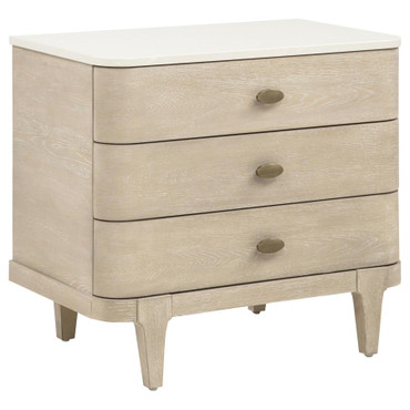 Lucaire 3-drawer Nightstand Bedside Table Sandstone / CS-225182