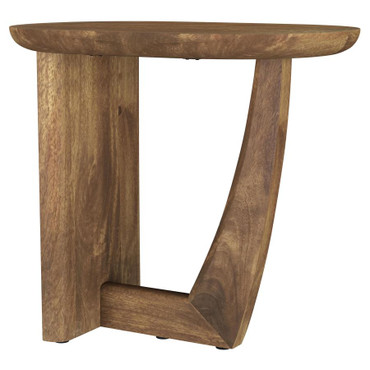 Fletcher Oval Solid Mango Wood Accent Side Table Brown / CS-930029