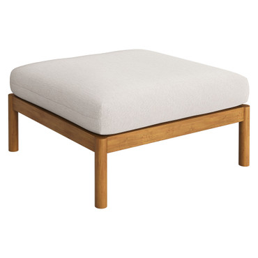 Eleni Square Outdoor Patio Teak Wood Ottoman by Modway / EEI-7656