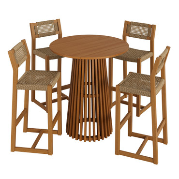 Reed 5-Piece Outdoor Patio Teak Wood Bar Set by Modway / EEI-7699