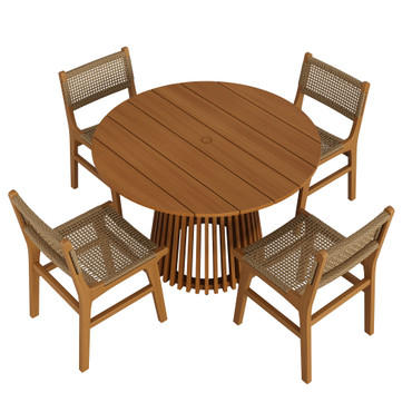Rowe 5-Piece Outdoor Patio Teak Wood Dining Set by Modway / EEI-7702