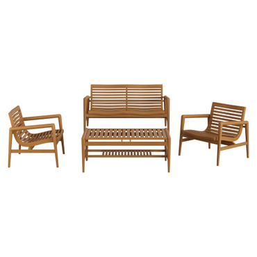 Hayden 4-Piece Outdoor Patio Teak Wood Furniture Set by Modway / EEI-7706