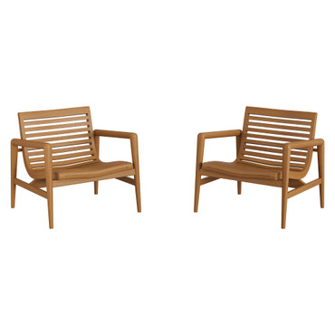Hayden Outdoor Patio Teak Wood Armchairs Set of 2 by Modway / EEI-7707