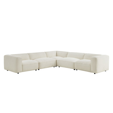 Auren 5 Piece Lattice Bouclé Upholstered Modular Corner Sectional by Modway / EEI-7724