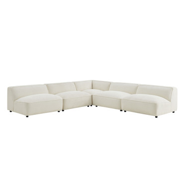 Auren 5 Piece Lattice Bouclé Upholstered Modular Corner Sectional by Modway / EEI-7725
