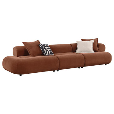 Byrne 143-inch Velvet Modular Bumper Sectional Sofa Rust / CS-503991-SET