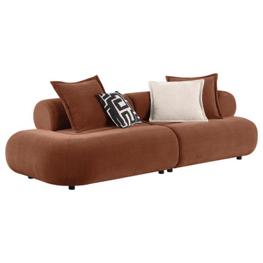 Byrne 105-inch Velvet Modular Bumper Sectional Sofa Rust / CS-503991