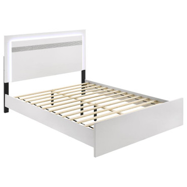 Viana Touch-Control LED Queen Platform Bed White High Gloss / CS-225211Q