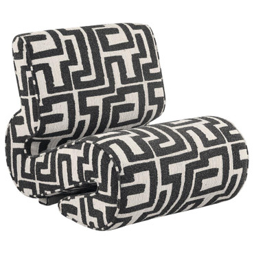 Eimer Geometric Jacquard Accent Chair Black / CS-903263