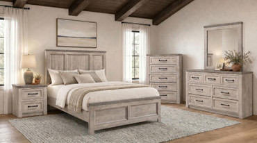 Nevado 5-Piece Eastern King Panel Bedroom Set Grey and Weathered Taupe / CS-225191KE-S5