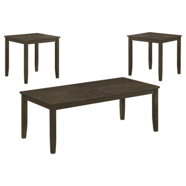 Holmes 3-Piece Geometric Top Coffee Table Set Dark Brown / CS-701700