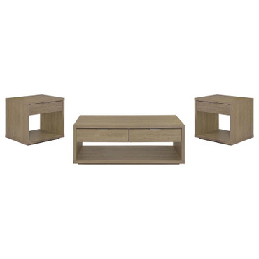 Ingram 3-Piece Coffee and End Table Set with Storage Latte / CS-710978-S3