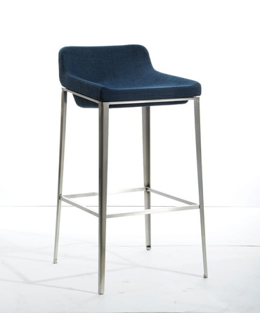Adhil Mid-Century Blue Fabric Bar Stool / VGOBA105-F-BLU