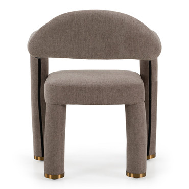 Walbrook - Modern Brown Fabric + Gold Dining Chair / VGVC-B2506-BRN