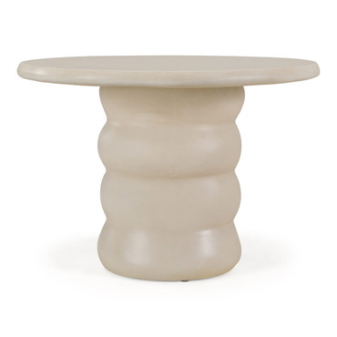 Sosso - Modern Beige Round Fiberform Dining Table / VGGR-617575-PM-SAND