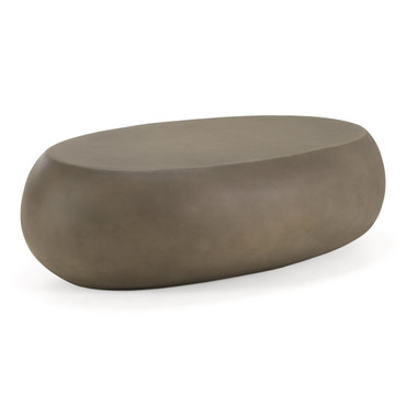 Denny - Modern Grey Fiberform Large Oval Coffee Table / VGGR-675486-PM-GRY
