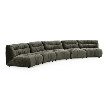 Elias - Modern Green Fabric Curved Modular Sectional Sofa-5-Piece Sectional / VGEV-26113-GRN-5-Piece Sectional