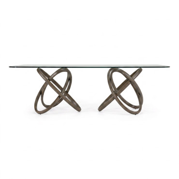 Mason Modern Glass + Grey Ash Dining Table / VGCSDT-16092-Grey Ash