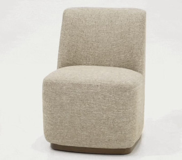 Galloway - Modern Beige Fabric + Walnut Dining Chair w/Casters (Set of 2) / VGAL-I1006934-BGE