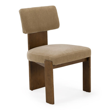 Solis - Modern Tan Fabric + Walnut Dining Chair (Set of 2) / VGAL-I1006948-TAN