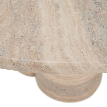 Aragats - Modern Faux Travertine Concrete Round Dining Table / VGTP-201090