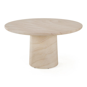 Sinai - Modern Faux Travertine Concrete Round Dining Table / VGTP-201091